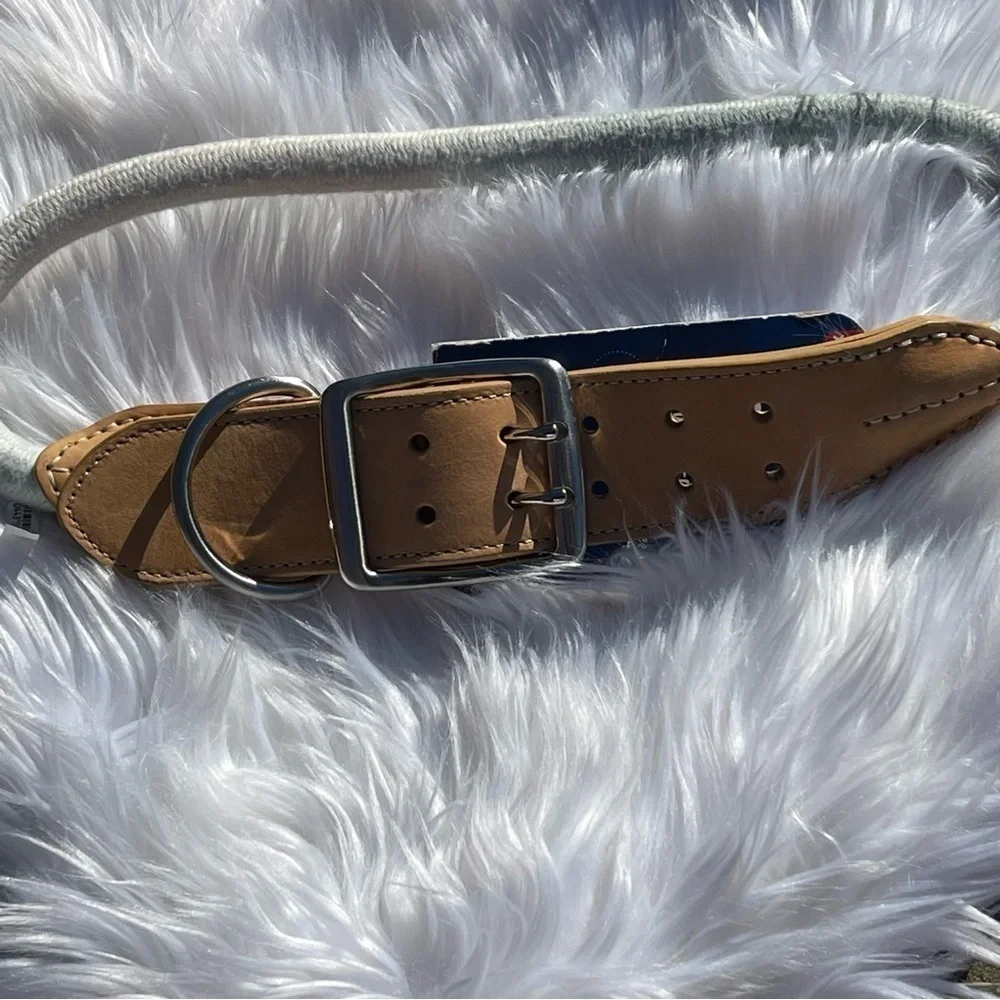 NWT Youly Vegan Leather & Rope Tie Dye Dog Collar Size XXL/XXXL